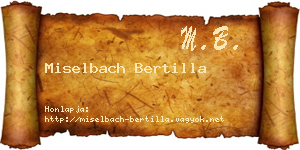 Miselbach Bertilla névjegykártya